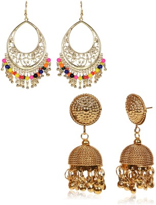 ryka collection Combo Dangler&Jhumki Pearl Alloy Earring Set