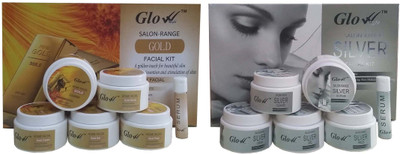 

Glow Right (GOLD FACIAL KIT 300g + SILVER FACIAL KIT 300g) 600 g(Set of 2)
