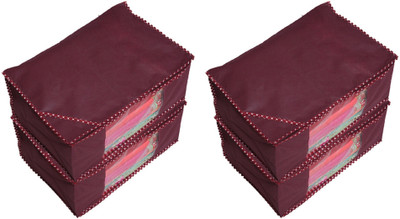 

Kuber Industries Designer Non woven Saree cover/ Saree Bag/ Storage bag Set of 4 Pcs 9 Inches Height COMBONWCMBB47(Maroon)