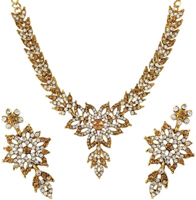 Angel In You Alloy Gold-plated Gold, White Jewellery Set(Pack of 1)