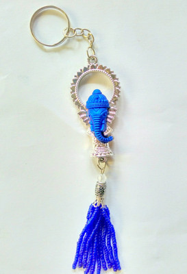 

HatsOff Blue Ganesha Key Chain for bike and car shree Ganesh Key Ring Key Chain