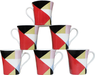 

Pearl Tea-117 Bone China(Multicolor, Pack of 6)