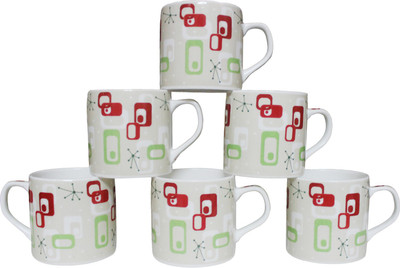 

Pearl Multi-104 Bone China(Multicolor, Pack of 6)