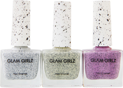 

Glam Girlz Crumble Nail Paint Combo(01-03-07) white, lemon, pink(Pack of 3)