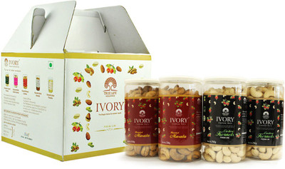 

Ivory Gift pack of Flavor Cashew Nuts 4 in 1 Masala and Plain 250gm each Cashews(1000 g, Plastic Bottle)