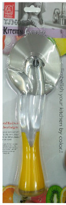Riddhi Siddhi Rolling Pizza Cutter(Steel), Yellow
