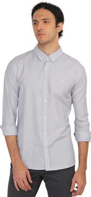 Calvin Klein Men Striped Casual White Shirt available at flipkart for Rs.2099