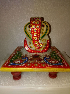 

lohiya GANESHA (001) Decorative Showpiece - 4 cm(Marble, Multicolor)