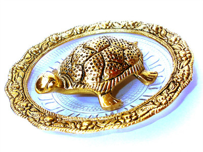 

MAA VD Tortoise01 Decorative Showpiece - 4 cm(Aluminium, Gold)