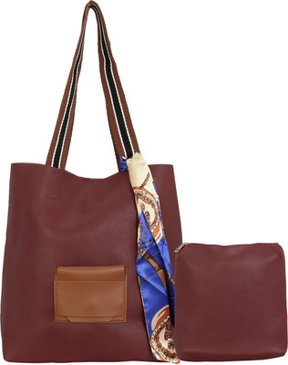 

Le Cuero Women Casual Maroon PU Tote