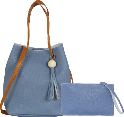 

Le Cuero Women Casual Blue PU Tote