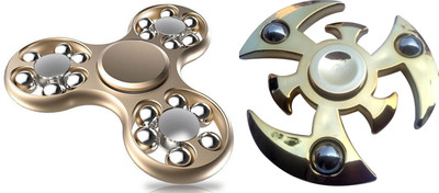 

S.Blaze Combo of 2 Golden Metal 18 Gear Ball with Action Figure Fidget Spinner Toy for Kids & Adults(Gold)