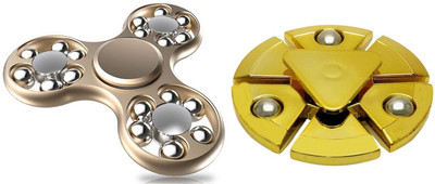 

S.Blaze Combo of 2 Golden Metal 18 Gear Ball with Iron Man Fidget Spinner Toy for Kids & Adults(Gold)