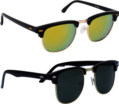 

Verre Clubmaster Sunglasses(Black, Yellow)