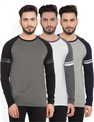 Billion PerfectFit Solid Men Round Neck Grey, White T-Shirt(Pack of 3)
