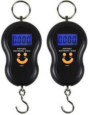 

sadarbazaarsales.com 50 Kg Smiley Pocket Travel Pack of 2 Weighing Scale(Black)
