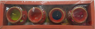 

CANDLES Matka candle Candle(Orange, Green, Pink, Blue, Pack of 4), Blue;green;orange;pink