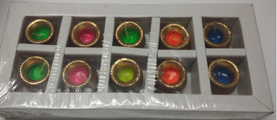 

CANDLES MUTKA CANDLE Candle(Green, Pink, Orange, Blue, Pack of 10), Blue;green;orange;pink