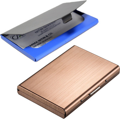 

Stealodeal Rose Gold Trending Metal With Black-Blue Stainless Steel 6 Card Holder(Set of 2, Maroon, Multicolor)