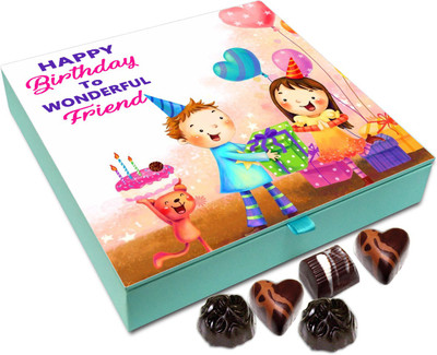 

Chocholik Gift Box - Happy Birthday To The Most wonderful Friend Chocolate Box - 9pc Truffles(108 g)