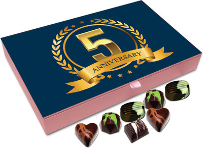 

Chocholik Gift Box - Happy 5th Anniversary Chocolate Box - 12pc Truffles(144 g)