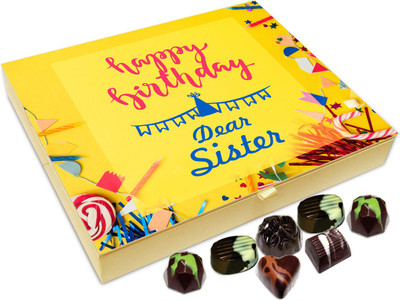 

Chocholik Gift Box - Happy Birthday Dear Sister Chocolate Box - 20pc Truffles(240 g)