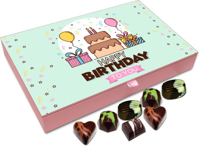 

Chocholik Gift Box - I Wish Lots Of Success On Your Birthday Chocolate Box - 12pc Truffles(144 g)