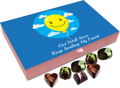 

Chocholik Gift Box - Get Well Soon Keep Smiling My Friend Chocolate Box - 12pc Truffles(144 g)