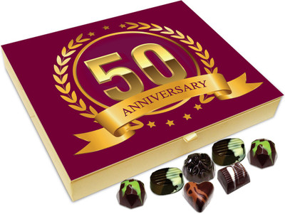 

Chocholik Gift Box - Happy 50th Anniversary Chocolate Box - 20pc Truffles(240 g)