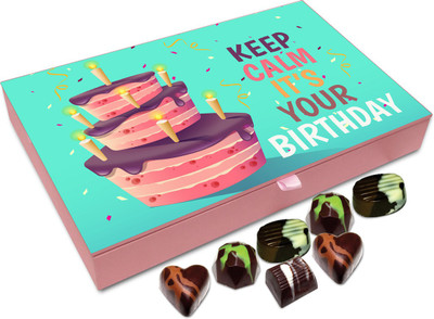 

Chocholik Gift Box - Keep Calm Its Your Birthday Chocolate Box - 12pc Truffles(144 g)