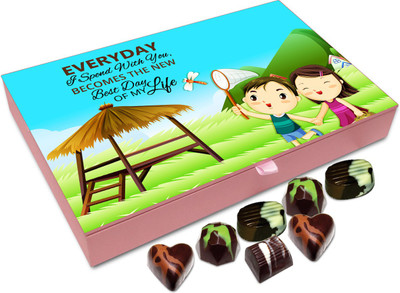 

Chocholik Gift Box - Everyday I Spend With You Becomes Best Day Of My Life Chocolate Box - 12pc Truffles(144 g)