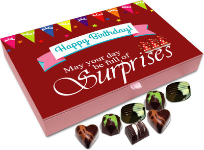 

Chocholik Gift Box - May Your Birthday Be Full Of Amazing Surprises Chocolate Box - 12pc Truffles(144 g)