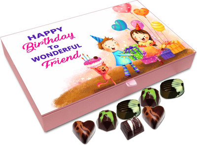 

Chocholik Gift Box - Happy Birthday To The Most wonderful Friend Chocolate Box - 12pc Truffles(144 g)