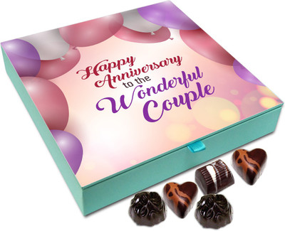 

Chocholik Gift Box - Happy Anniversary To The Wonderful Couple Chocolate Box - 9pc Truffles(108 g)
