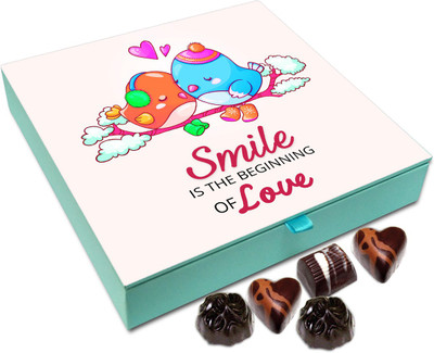 

Chocholik Gift Box - Smile Is the Beginning Of My Love Chocolate Box - 9pc Truffles(108 g)