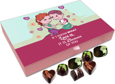 

Chocholik Gift Box - If I Know What Love Is, It Is Because Of you Chocolate Box - 12pc Truffles(144 g)