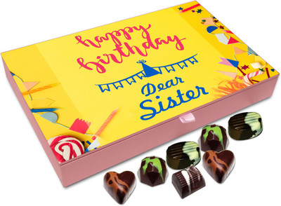 

Chocholik Gift Box - Happy Birthday Dear Sister Chocolate Box - 12pc Truffles(144 g)