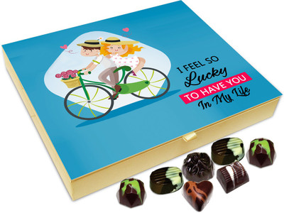 

Chocholik Gift Box - I Feel So Lucky To Have You In My Life Chocolate Box - 20pc Truffles(240 g)