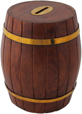 

Worthy Shoppee brown wood piggy bank Coin Bank(Brown)