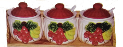 

Blue Birds Ceramic Pickle Jar Barni Traditional Pickle/ Sauce Container Designer Jars 10 Piece Condiment Set(Ceramic)