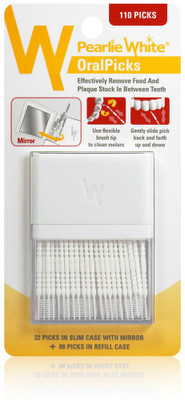 

pearlie white OralPicks 110 Toothpicks in a Slim Case with Mirror(Pack of 110)