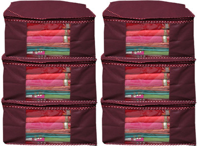 

Kuber Industries Designer Non woven Saree cover/ Saree Bag/ Storage bag Set of 6 Pcs 9 Inches Height COMBONWCMBB36(Maroon)