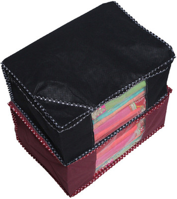 

Kuber Industries Designer Non woven Saree cover/ Saree Bag/ Storage bag Set of 2 Pcs 9 Inches Height COMBONWCMBB41(Black, Maroon)