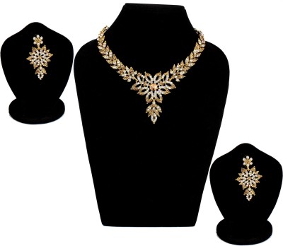 Angel In You Alloy Gold-plated Gold, White Jewellery Set(Pack of 1)