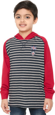 

Body Glove Boy's Striped Cotton T Shirt(Red, Pack of 1