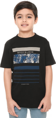 

Body Glove Boy's Printed Cotton T Shirt(Black, Pack of 1