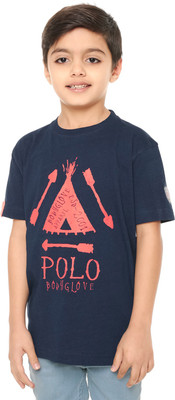 

Body Glove Boy's Printed Cotton T Shirt(Blue, Pack of 1