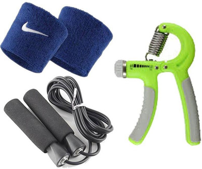 

serveuttam Adjestable Hande Gripe-with bearing and Skipping Rope Gym & Fitness Kit