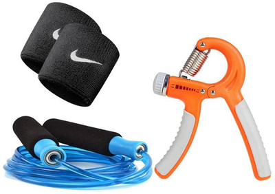 

serveuttam Adjestable Hande Gripe-with bearing and Skipping Rope Gym & Fitness Kit