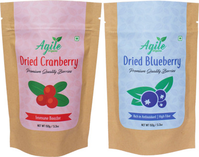 

Agile Organic Healthy Berries Combo 300g Cranberries, Blueberry(300 g, Pouch)
